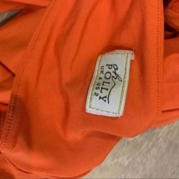 Oh Polly LOW KEY BARDOT CROP TOP IN ORANGE - Picture 5 of 5